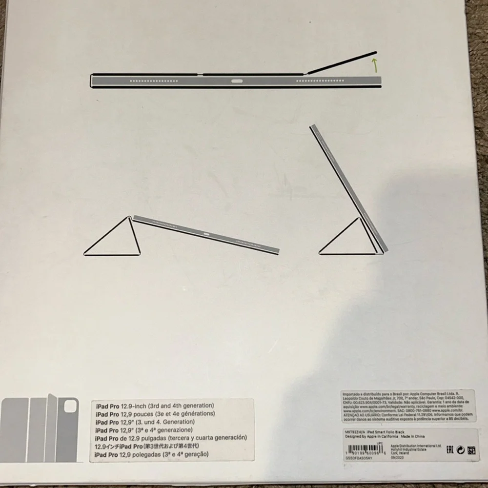 iPad Smart Folio Black for iPad Pro 12.9 inch 3rd and 4th Generation